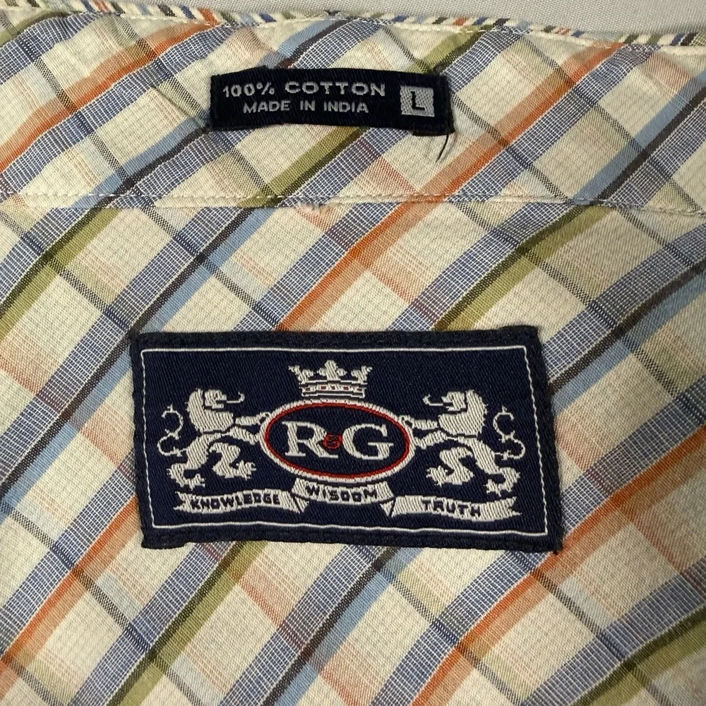 Vintage Robert Graham R&G Stripe Button Shirt L Multi Color Y2K Cotton - Picture 8 of 8